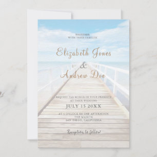 Hochzeitsfeiern am Strand/Hochzeit am Meer Einladung