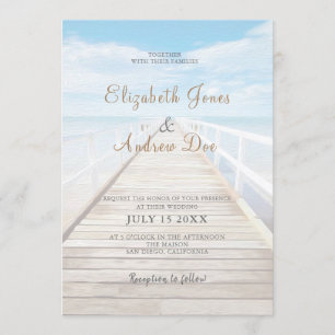 Hochzeitsfeiern am Strand/Hochzeit am Meer Einladung