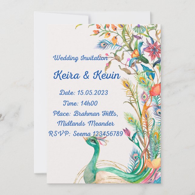 Hochzeitsfeiern: Einladung (Vorderseite)