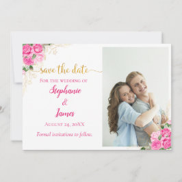 Hochzeitsfeiern im Foto "Floral Pink Roses" Save The Date