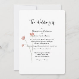 Hochzeitsfeiern im Wasser und Blush Einladung