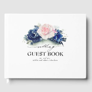 Hochzeitsfeiern in blau-rosa Blume Gästebuch
