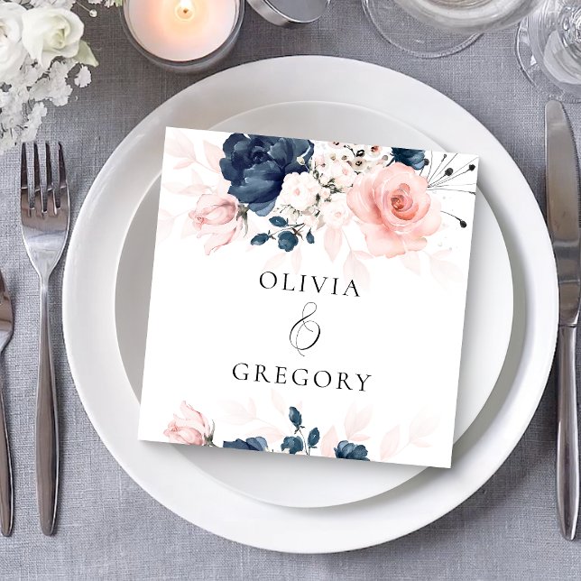 Hochzeitsfeiern in Blau und Rosa Serviette (Von Creator hochgeladen)