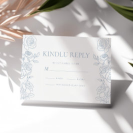 Hochzeitsfeiern in blauen und weißen französischen RSVP karte