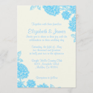 Hochzeitsfeiern in Luxury Blue Floral Einladung