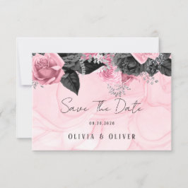 Hochzeitsfeiern in Pink und Schwarz Save The Date