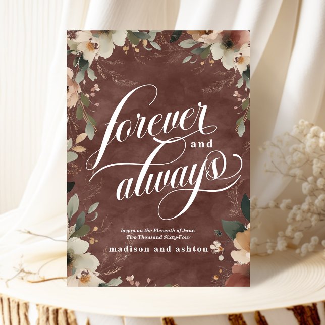 Hochzeitsfeiern mit Baumwolle Ankündigung (Announce your love beautifully with our elegant "Forever and Always" wedding cards.)