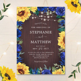 Hochzeitsfeiern mit blauen Blumenblumen Einladung