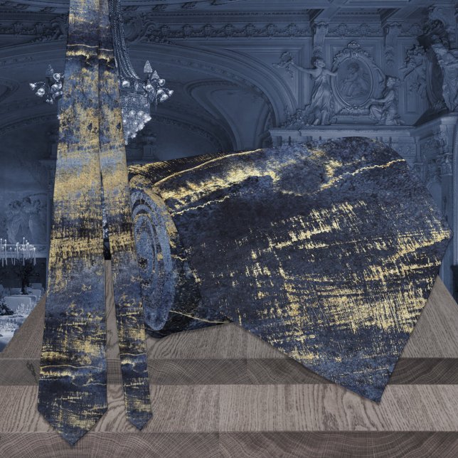 Hochzeitsfeiern mit blauen und goldenen Malereien Krawatte (Von Creator hochgeladen)