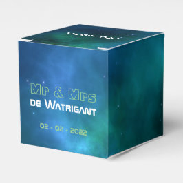 Hochzeitsfeiern mit Blauer und Grüner Galaxie Geschenkschachtel