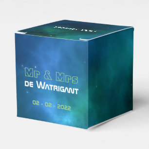 Hochzeitsfeiern mit Blauer und Grüner Galaxie Geschenkschachtel