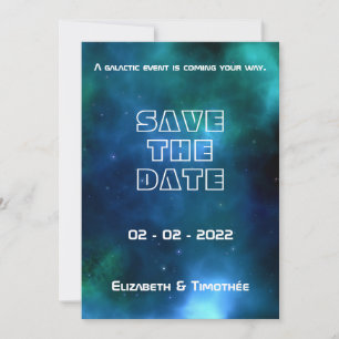 Hochzeitsfeiern mit Blauer und Grüner Galaxie Save The Date