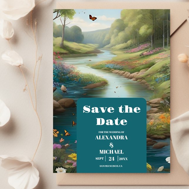 Hochzeitsfeiern mit Blumen Save The Date (Von Creator hochgeladen)