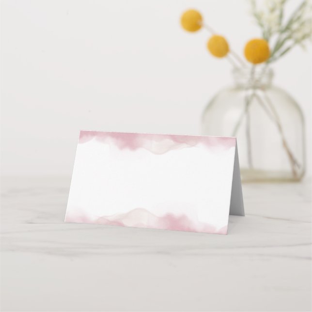 Hochzeitsfeiern mit Blush Watercolor-Platzkarten Platzkarte (Vorderseite)
