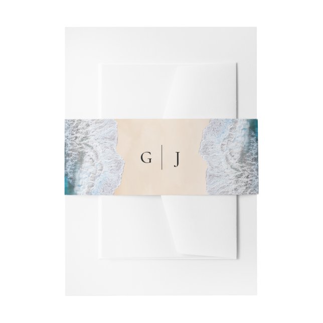 Hochzeitsfeiern mit dem Blue Ocean Waves Tropical  Einladungsbanderole (Vorderseite Beispiel)