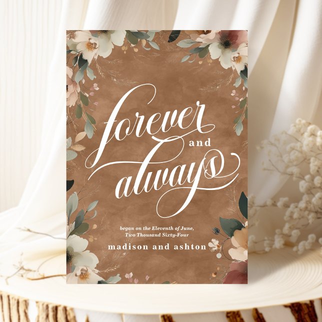 Hochzeitsfeiern mit der Terracotta Ankündigung (Announce your love beautifully with our elegant "Forever and Always" wedding cards.)