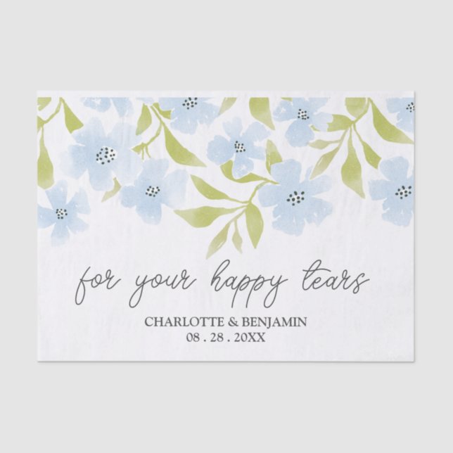 Hochzeitsfeiern mit floralen Happy Tears Seidenpapier (Vorderseite)