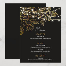 Hochzeitsfeiern mit Gold Blume Menükarte