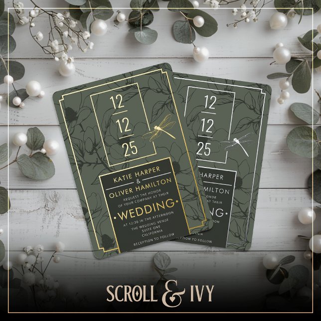 Hochzeitsfeiern mit Goldflora Folieneinladung (Von Creator hochgeladen)