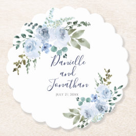 Hochzeitsfeiern mit hellblauer Wasserfarbe Untersetzer