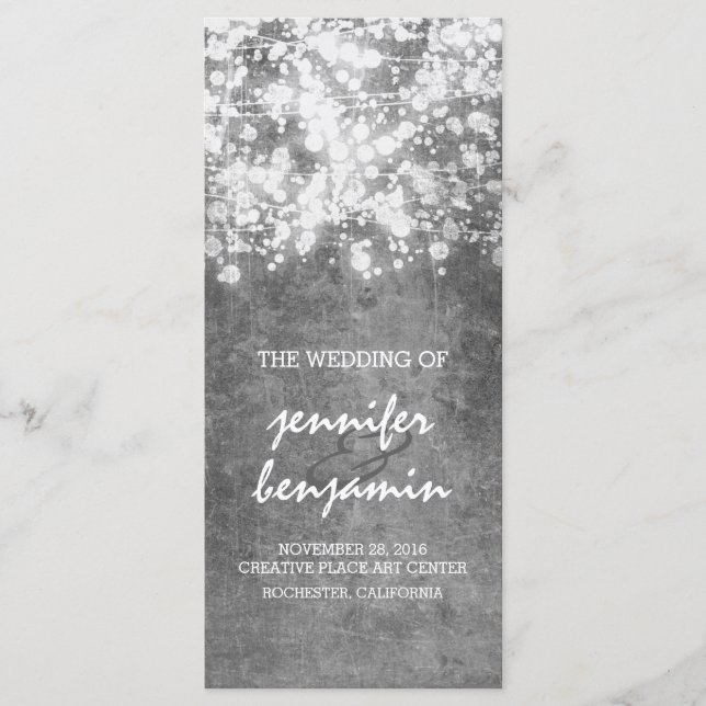 Hochzeitsfeiern mit silbernen Lichtern Programm (Vorderseite)