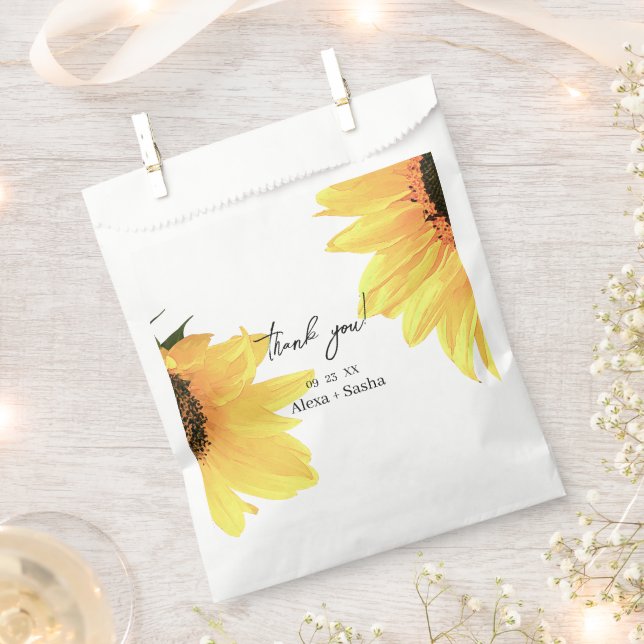 Hochzeitsfeiern mit Sonnenblumen Geschenktütchen (Ausgeschnitten)