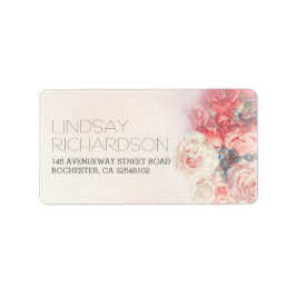 Hochzeitsfeiern mit Wasserfarbe und Rosen Adressaufkleber