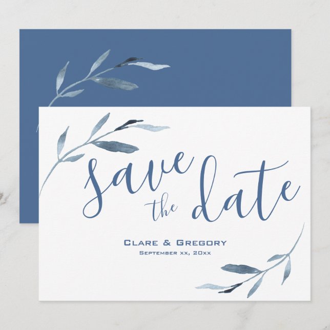 Hochzeitsfeiern mit weißer Blüte Save The Date (Vorne/Hinten)