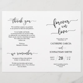 Hochzeitsfeierprogramm, elegantes Skript schwarz