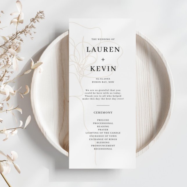 Hochzeitsfeierprogramm für illustrierte Rose (Von Creator hochgeladen)