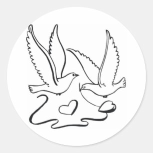 Hochzeitsfeiertauben Runder Aufkleber