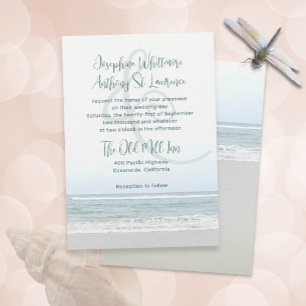 Hochzeitsfellpapier an der Meeresküste Einladung