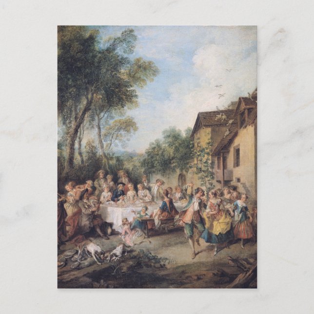 Hochzeitsfest im Dorf Postkarte (Vorderseite)