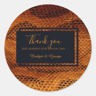 Hochzeitsfest mit wilder Schlange Runder Aufkleber