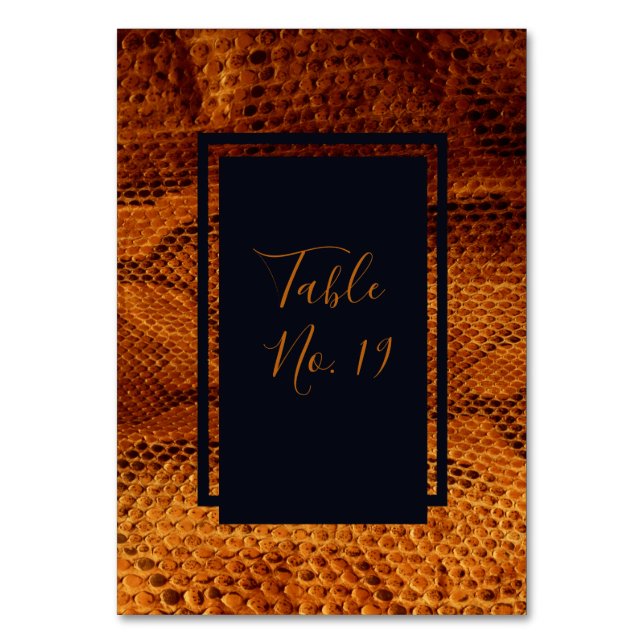 Hochzeitsfest mit wilder Schlange Tischnummer (Vorderseite)