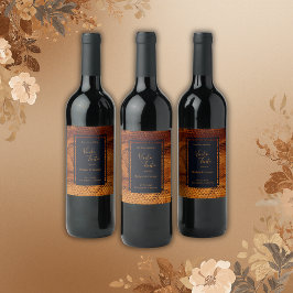 Hochzeitsfest mit wilder Schlange Weinetikett