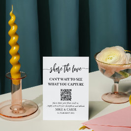 Hochzeitsfeststellung des Liebe-Fotos QR-Code Sockelschild