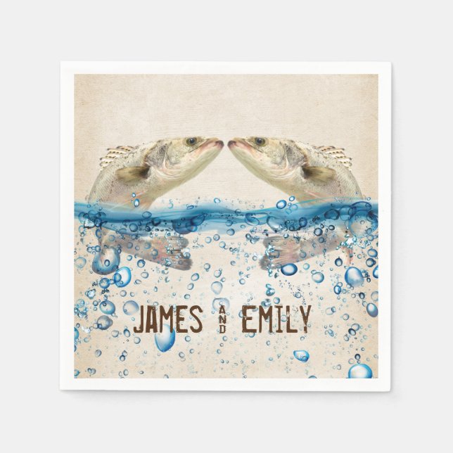 Hochzeitsfisch im Wasser Serviette (Vorderseite)
