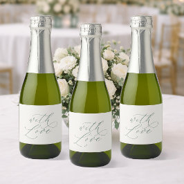 Hochzeitsflaschenetikett 'Mit Liebe' – Minimalisti