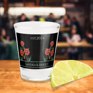 Hochzeitsflor Kalifornischer Klatschmohn Braut Brä Schnapsglas