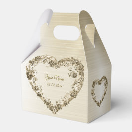 Hochzeitsflora Golden Verziert Heart Frame Elegant Geschenkschachtel