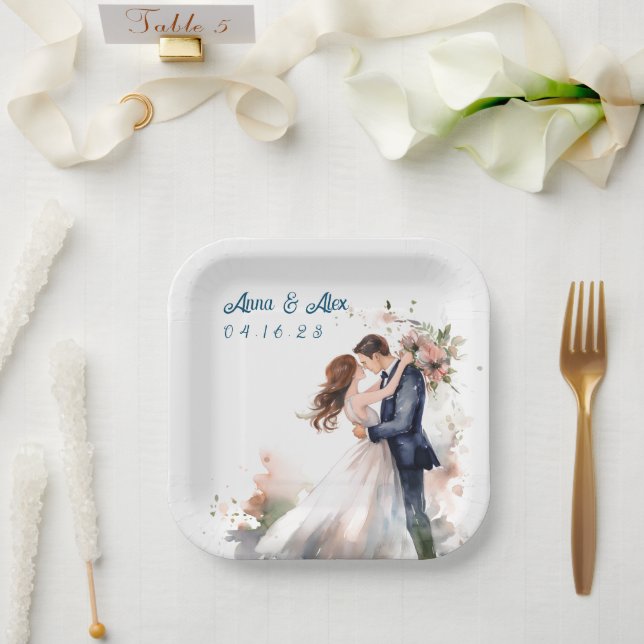 Hochzeitsflora Pappteller (Hochzeit)