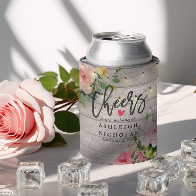 Hochzeitsflora Rustikales Holz-String Light Dosenkühler (Von Creator hochgeladen)