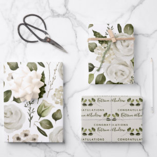 Hochzeitsflorentapapier Set 3 Geschenkpapier Set