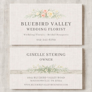 Hochzeitsflorist Shabby Chic Leinen Land Visitenkarte