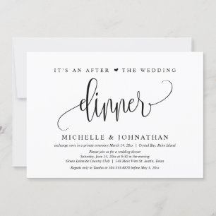 Hochzeitsflucht, ein Essen nach der Hochzeit Einladung