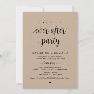 Hochzeitsflucht, Happy End Party, Kraft Einladung