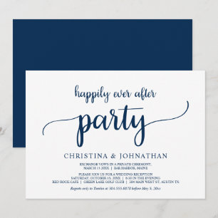 Hochzeitsflucht, Happy End Party, Navyblau Einladung