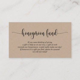 Hochzeitsfonds und Wunsch, rustikale Kraft Begleitkarte