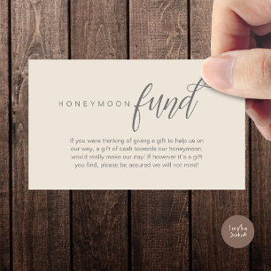 Hochzeitsfonds, Wunsch, Bargeld, Moderne Klasse Begleitkarte